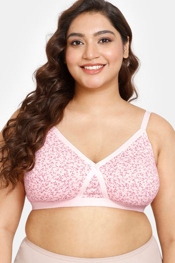 Buy Rosaline Everyday Double Layered Non-Wired 3/4th Coverage Supper Support Bra - Pink Dainty Pt